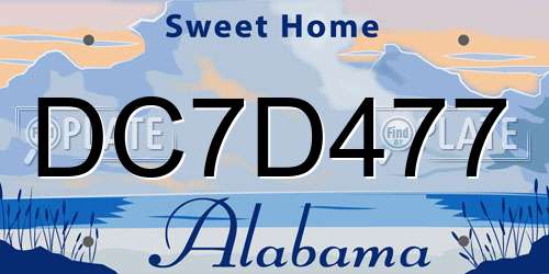 DC7D477 Alabama License Plate