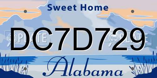 DC7D729 Alabama License Plate