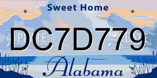 DC7D779 Alabama License Plate