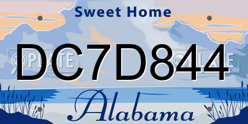 DC7D844 Alabama License Plate