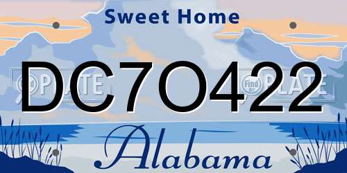 DC7O422 Alabama License Plate