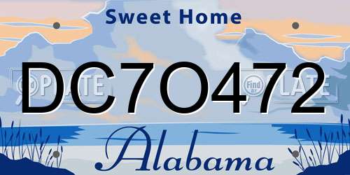 DC7O472 Alabama License Plate