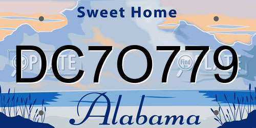DC7O779 Alabama License Plate