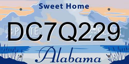 DC7Q229 Alabama License Plate