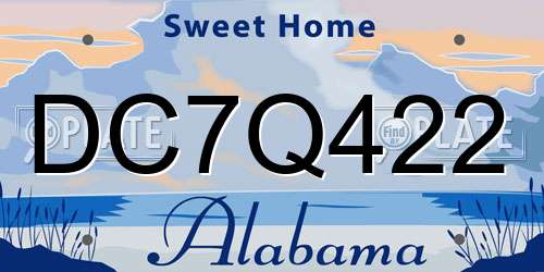 DC7Q422 Alabama License Plate