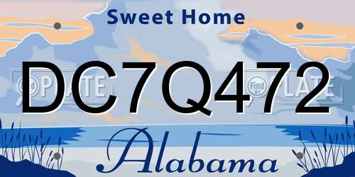 DC7Q472 Alabama License Plate