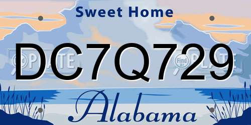 DC7Q729 Alabama License Plate