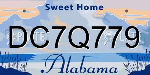 DC7Q779 Alabama License Plate