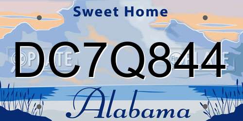 DC7Q844 Alabama License Plate