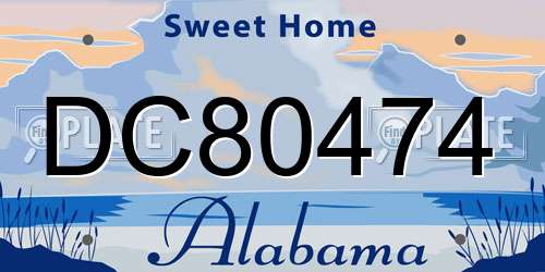 DC80474 Alabama License Plate