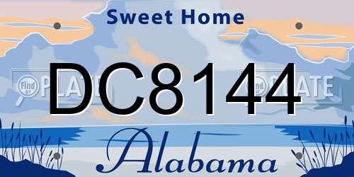 DC8144 Alabama License Plate