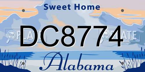 DC8774 Alabama License Plate
