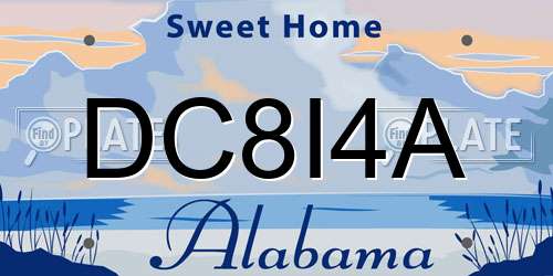 DC8I4A Alabama License Plate