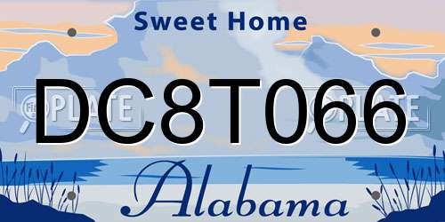 DC8T066 Alabama License Plate