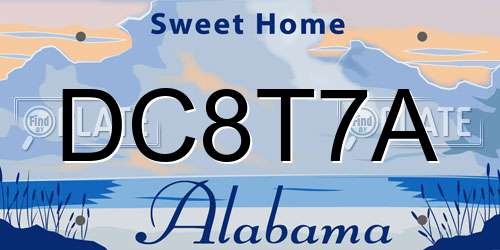 DC8T7A Alabama License Plate