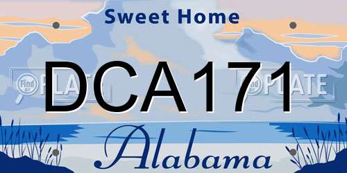 DCA171 Alabama License Plate