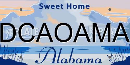 DCAOAMA Alabama License Plate