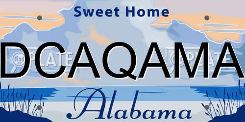 DCAQAMA Alabama License Plate