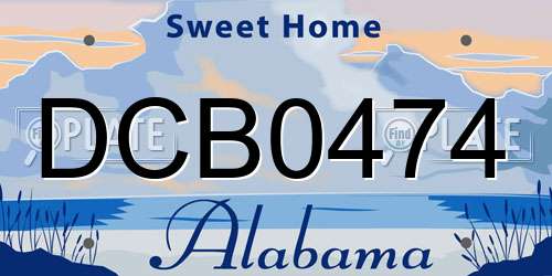 DCB0474 Alabama License Plate