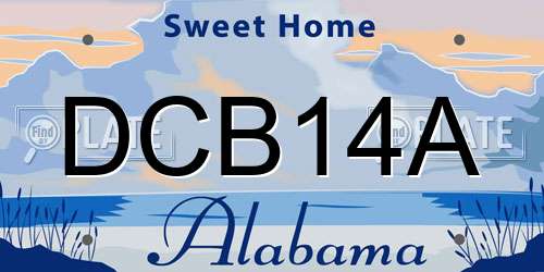 DCB14A Alabama License Plate