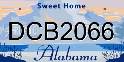 DCB2066 Alabama License Plate