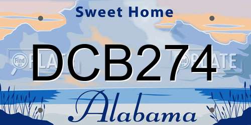 DCB274 Alabama License Plate