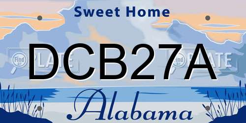 DCB27A Alabama License Plate
