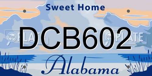 DCB602 Alabama License Plate