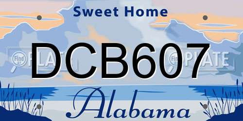 DCB607 Alabama License Plate