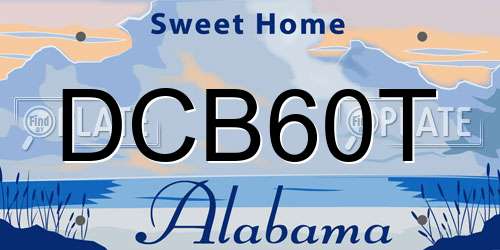 DCB60T Alabama License Plate