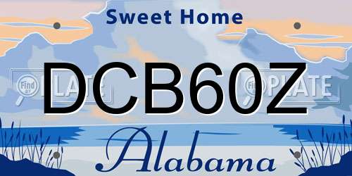 DCB60Z Alabama License Plate