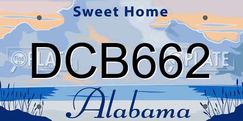 DCB662 Alabama License Plate
