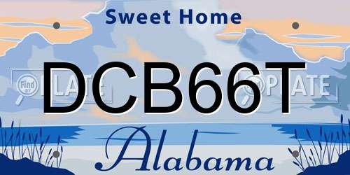 DCB66T Alabama License Plate