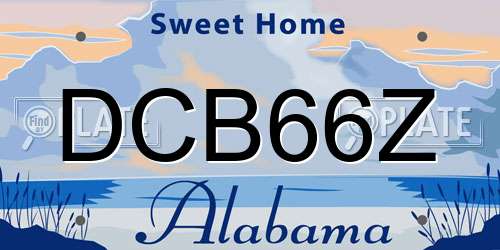 DCB66Z Alabama License Plate