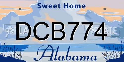 DCB774 Alabama License Plate