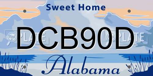 DCB90D Alabama License Plate