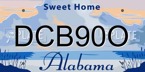 DCB90O Alabama License Plate