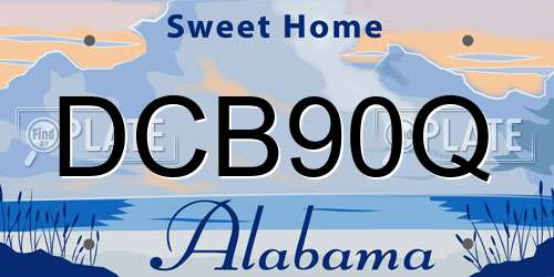 DCB90Q Alabama License Plate