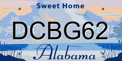 DCBG62 Alabama License Plate