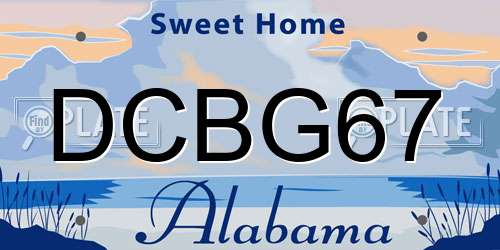 DCBG67 Alabama License Plate
