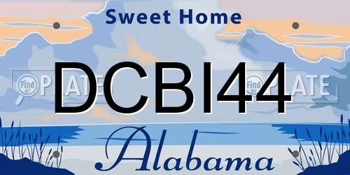 DCBI44 Alabama License Plate