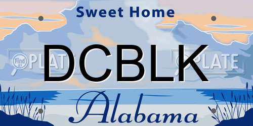 DCBLK Alabama License Plate