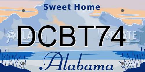 DCBT74 Alabama License Plate