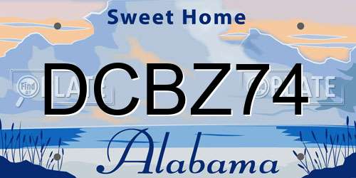 DCBZ74 Alabama License Plate