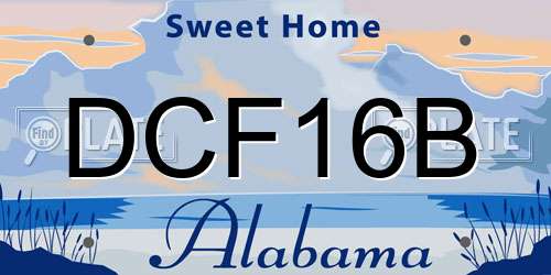 DCF16B Alabama License Plate