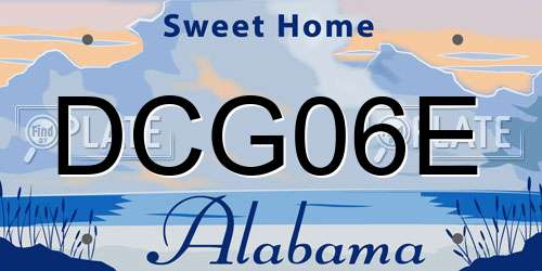 DCG06E Alabama License Plate