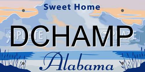 DCHAMP Alabama License Plate