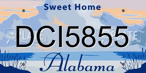 DCI5855 Alabama License Plate
