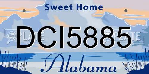 DCI5885 Alabama License Plate