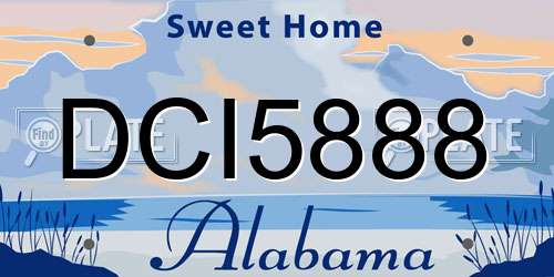 DCI5888 Alabama License Plate